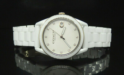 Coach Preston 14503263 White Ceramic Band Swarovski Crystal