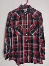 Vintage Ely Cattleman Western Cowboy Pearl Snap Long Sleeve Shirt Size M