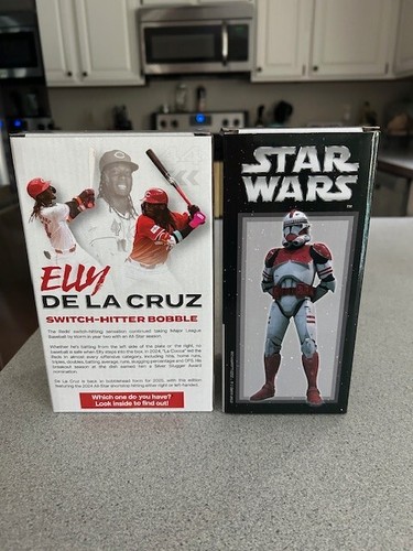 Elly De La Cruz Star Wars Clone Trooper cabeza bobble lote de 2 Cincinnati Reds SGA - Imagen 2 de 2