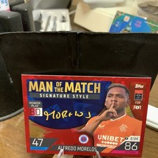2022 Topps Match Attax UEFA Man of the Match Signature Style Alfredo Morelos