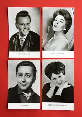 4 x Schauspieler Foto AK 1961/64 Günther Hapke, Vanna Olivieri, Jahoda  ( 44904
