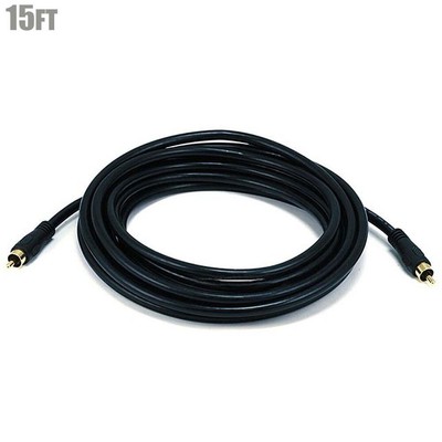 15FT RCA Digital Coax Coaxial Audio Video Cable Composite Subwoofer Cable Cord