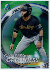 2020 Bowman Draft Glimpses of Greatness Green Refractor /99 Nick Gonzales