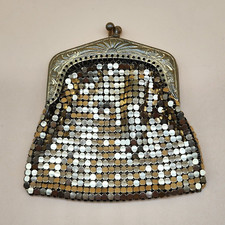 Vintage Evening Coin Bag/Purse, Gold Tone Metal Mesh