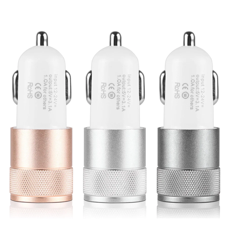 Adaptador de enchufe de encendedor cargador universal doble USB doble puerto 12V/24V 2.1A Foto 3 de 4