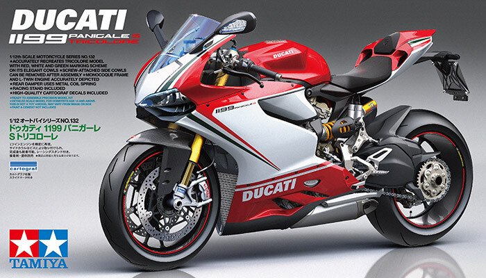 Ducati 1199 Panigale S Tricolore Tamiya 1/12 modèle réduit moto plastique à peindre et assembler