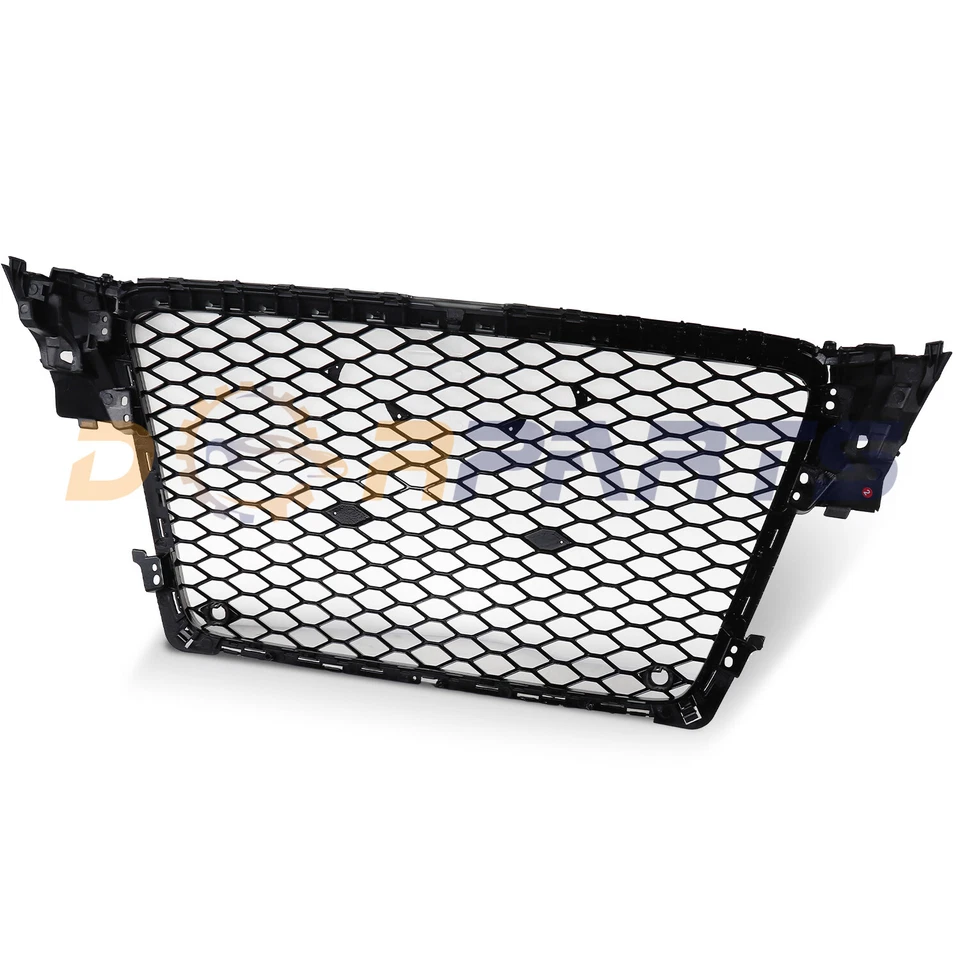 FRONT MESH RS4 STYLE BUMPER HOOD HEX GRILLE BLACK FOR 2009-2012 AUDI A4/S4 B8 8T - Image 4 of 4