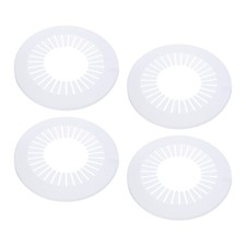 4Pcs Flange Water Pipe Cover Decoration Plastic Escutcheon 2.95"-4.53", White