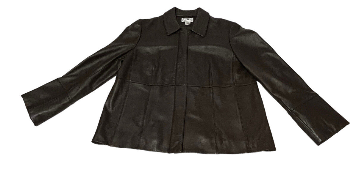 Pendleton Jacket BROWN Leather Buttons Women size… - image 1