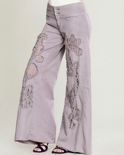 WIDE LEG FLARE LINEN PANTS 