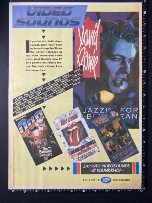DAVID BOWIE - JAZZIN FOR BLUE JEAN 15X11'' Press Advert Poster L255