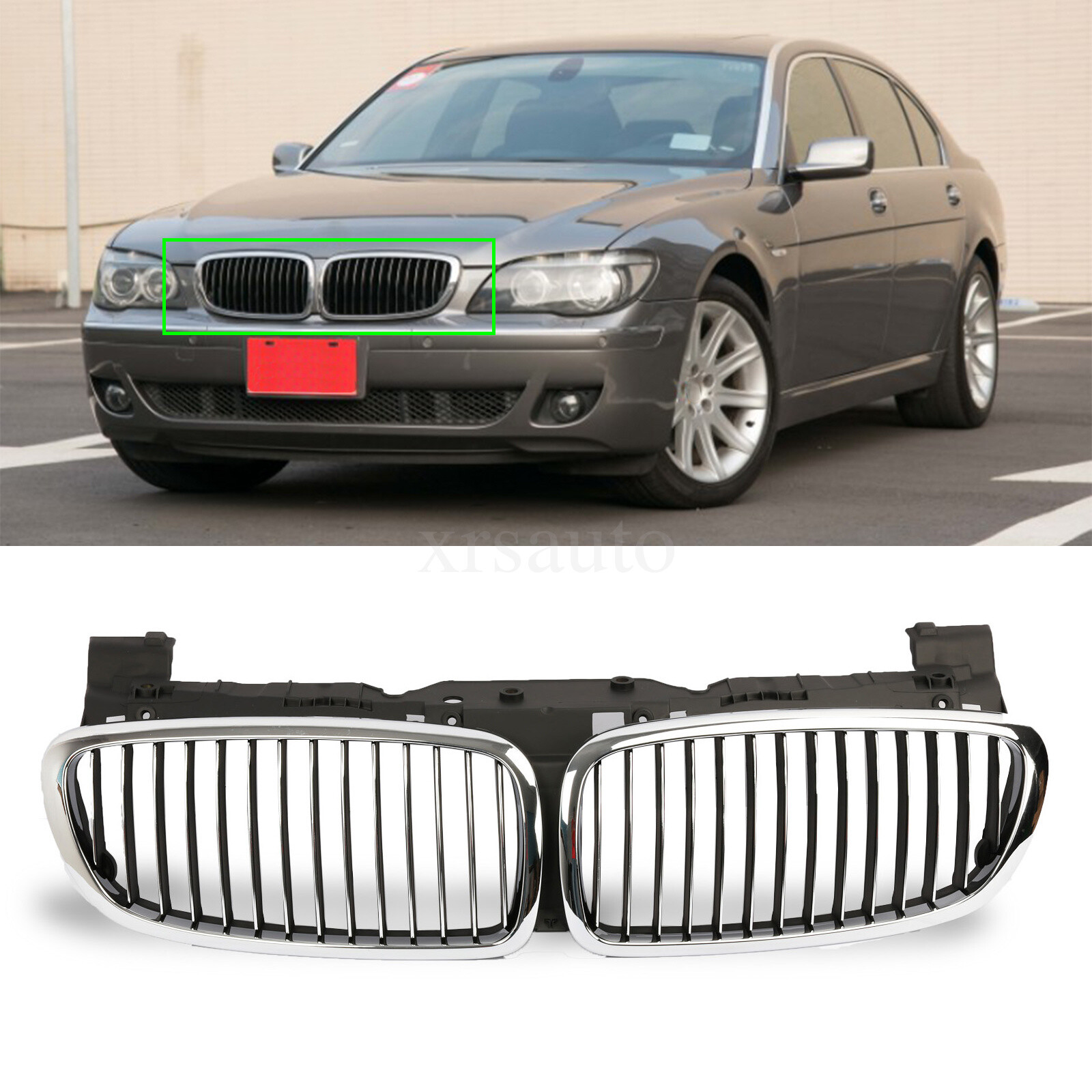 Front Grille Grill Chrome For BMW 7-Series E66 E65 745 745Li 750i 760i ...