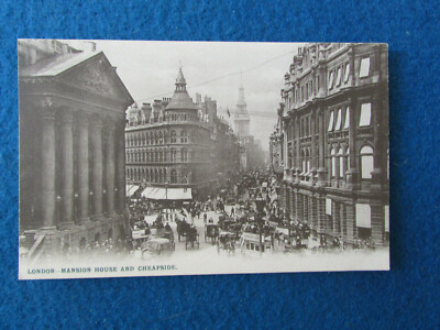 Vintage Postcard - Mansion House & Cheapside, London - 5.5