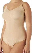 MAIDENFORM Power Players Firm Control NUDE Thong Bodysuit Women's XL NWT