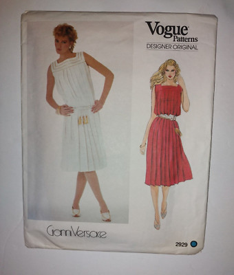 UNCUT Vintage VOGUE Designer Original GIANNI VERSACE 2929 Misses' Dress Size 8