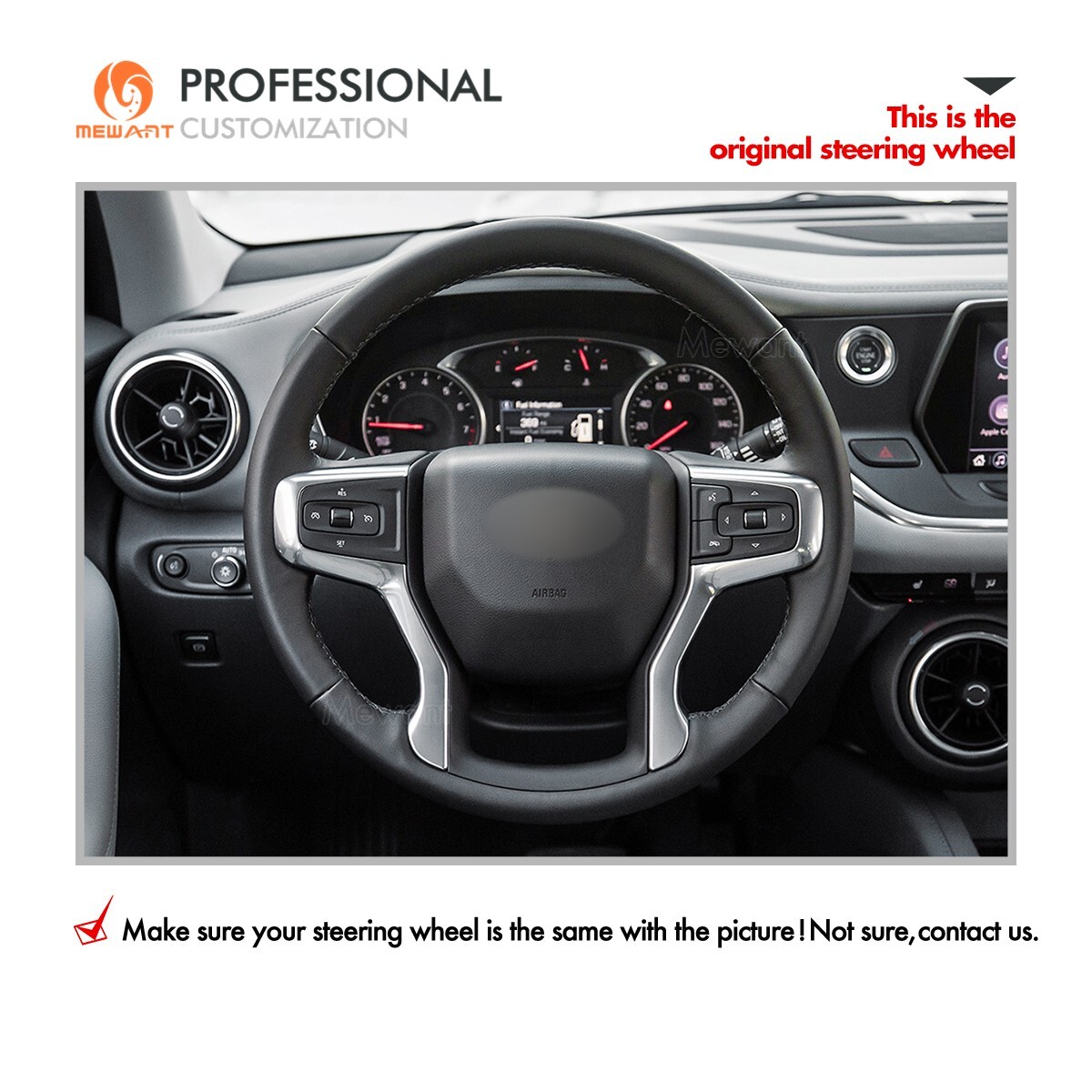 DIY PU Carbon Fiber Leather Steering Wheel Wrap for Chevrolet Silverado