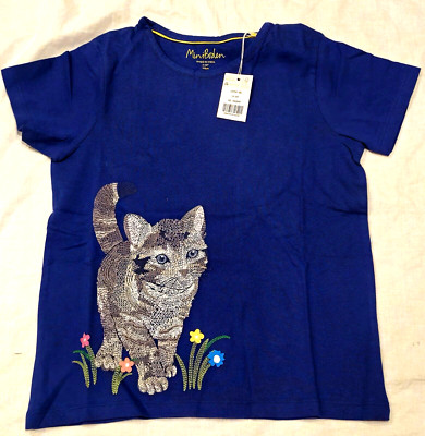 Mini Boden Cat Superstitch Shirt NWT New 11-12