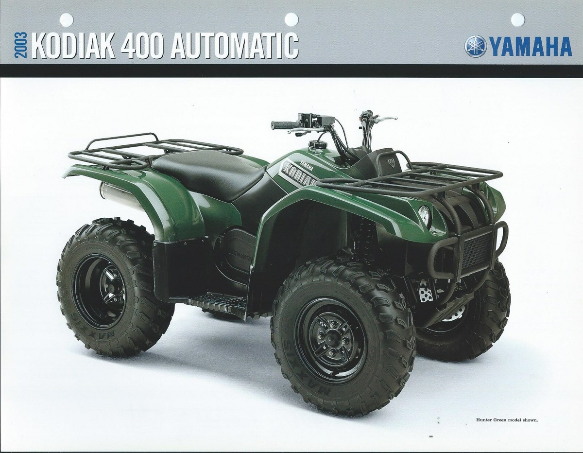 ATV Data Sheet - Yamaha - Kodiak 400 Auto 4x4 YFM4FAR Hunter Green