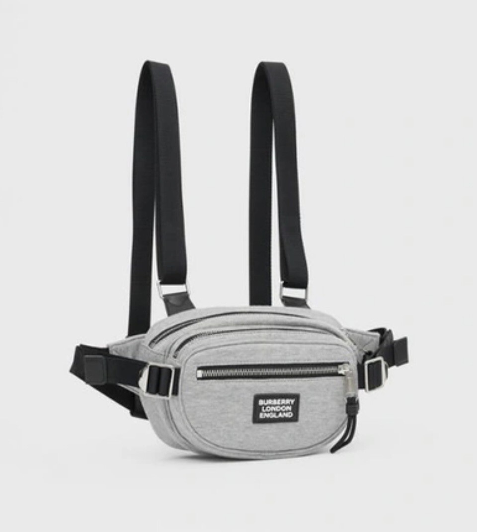 BURBERRY Light Pebble Grey Unisex Logo Applique Cotton Jersey Cannon Belt Pack BURBERRY Light Pebble Grey Unisex Logo Applique Cotton  main image 2