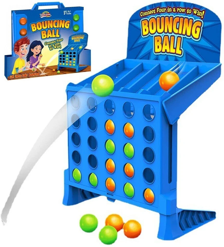 Bouncing Ball Shots Board Game Connect 4 In A Row Shots Game Kids Toy Gift - Image 2 of 4