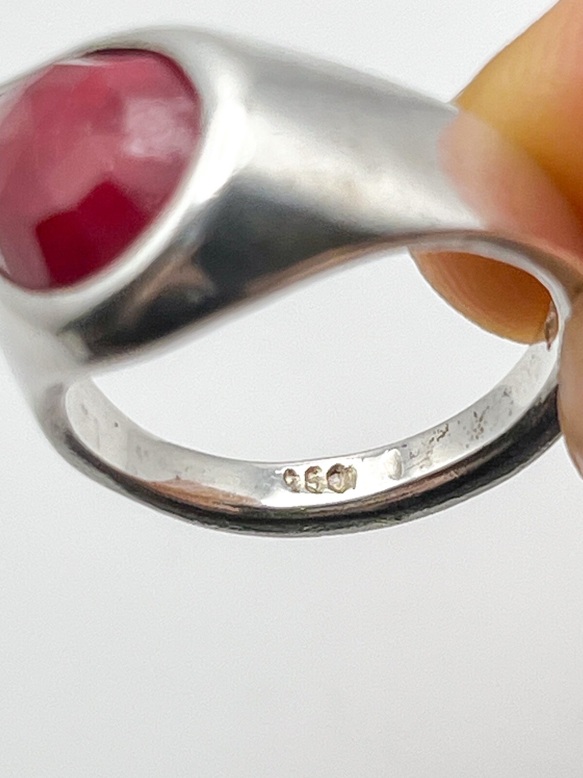 Handmade Embedded with Pear-shaped Ruby, 950 Fine… - image 6