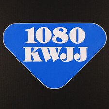 KWJJ 1080 AM VTG Vinyl Sticker Portland Oregon FM Country Radio Station Blue