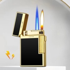 Creative Plasma Arc Lighter Luxury Double Flame Butane Lighter Jet Flame Windpro