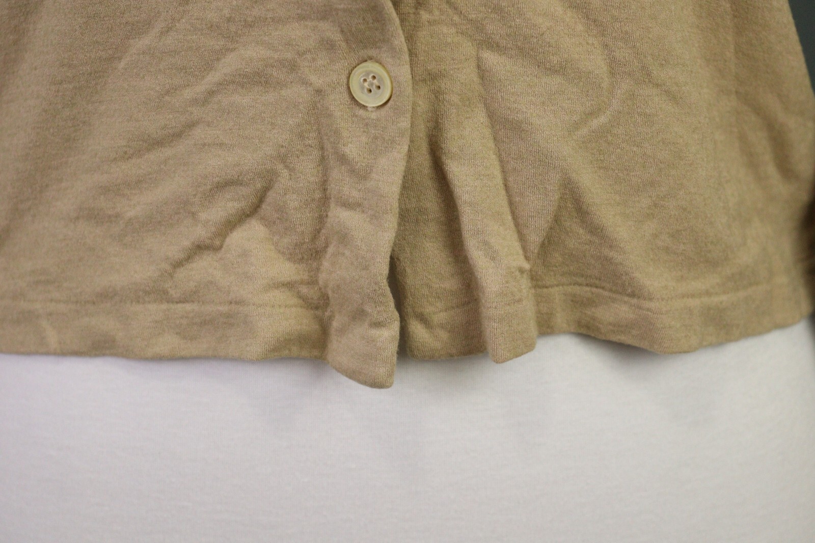 Jil Sander Beige Solid Button Down Short Sleeve C… - image 5