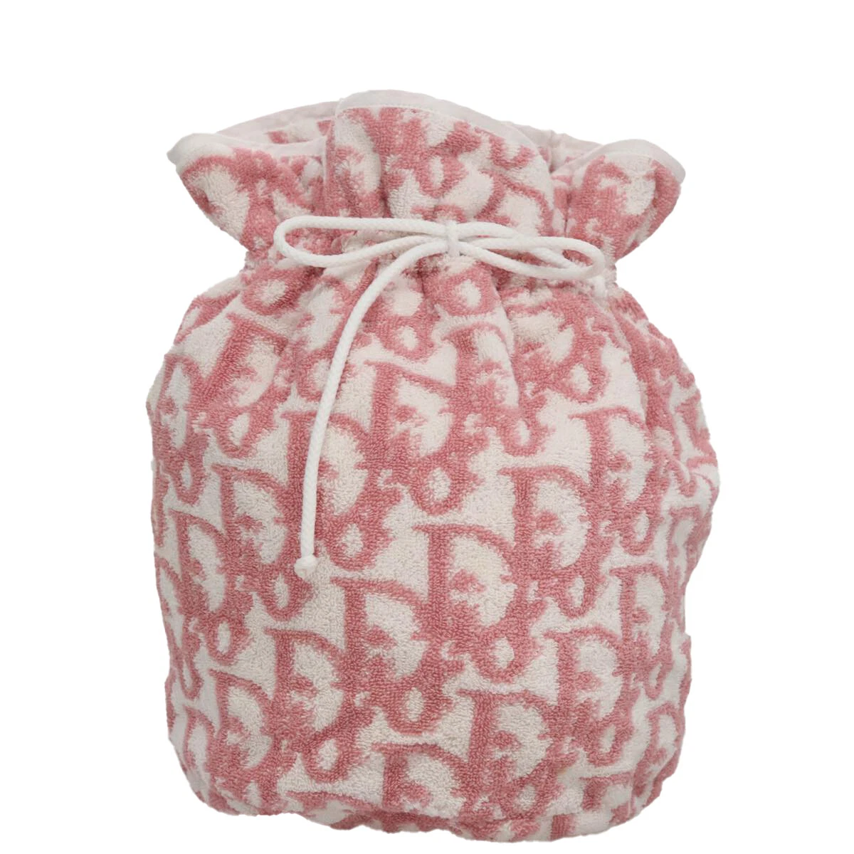 Sac trotteur Christian Dior Pile rose blanc authentique 107513