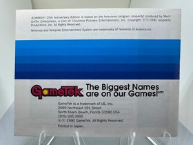 ORIGINAL Nintendo NES JEOPARDY 25TH Instruction Booklet Manual Book only