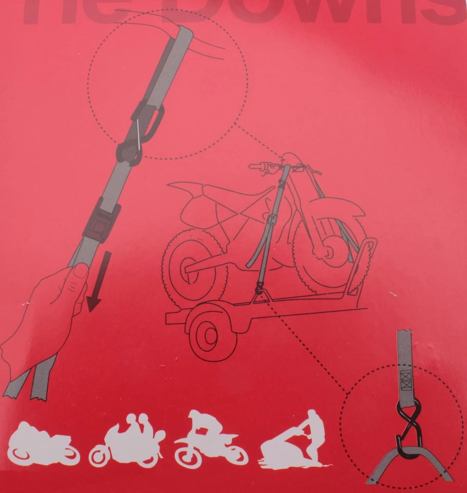 Correa de sujeción de dos piezas con gancho scooter ATV motocross enduro correas de amarre 2x - Imagen 2 de 4