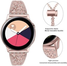 For Samsung Galaxy Watch 3/4 Active 2 1 40/44MM Bling Stainless Steel Wrist Band