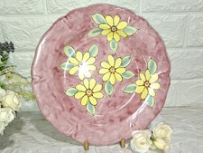 VINTAGE VIETRI SCOTTO PIATTO  TONDO PIANO CM DIAM 26 DECORO FIORI GIALLI INTEGRO