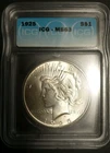 1925 -P $1 Peace Silver Dollar MS63 ICG. Very Nice Coin.KM#150.
