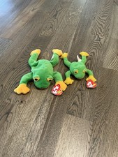 Ty Beanie Babies Smoochy the Frog regular And Teenie 