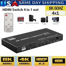 8K HDMI 2.1 Switch Main Body 4 in 1 out 4K 120Hz HDR HDMI 2.1 Switcher HDCP 2.3