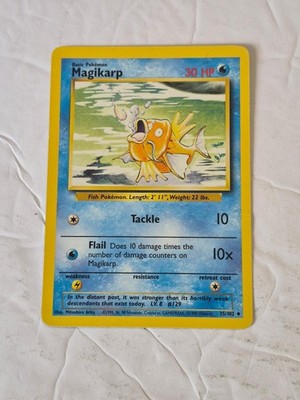 Magikarp 35/102 Uncommon Base Set Unlimited Pokemon Lightly Played