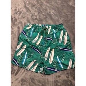 Iguana Sportswear Swim Trunks Mens L Green Surfboard Tropical Mesh Lined Shorts