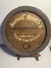  Antique Samuel Smith’s Old Brewery Bitter Oak Beer Barrel End Cask Head