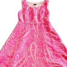 Talbot's Women's Sz 4 Dress  Pink Floral  Paisley Sleeveless