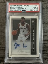 2019-20 Panini One and One - Rookie Autographs Zion Williamson /99 PSA 9/10