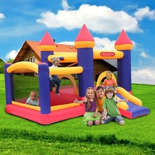 Inflatable Bounce House Castle with Blower Slide for 3-10 yrs Children Bouncer