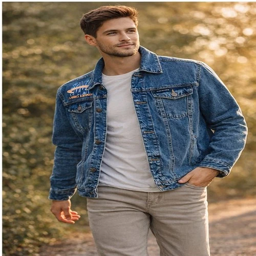 Members Only Space Jam A New Legacy Denim Jacket Mens L Blue Cotton NWT image 10