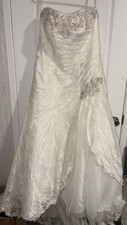 David’s Bridal A Line Lace Gown. Hand Beaded. Size 16