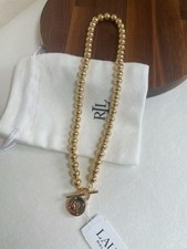Lauren Ralph Lauren  Gold Tone Toggle Padlock Necklace New with tag and dust bag