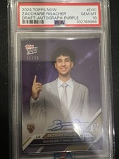 2024-25 Topps Now Zaccharie Risacher Draft Autograph Purple RC Auto /25