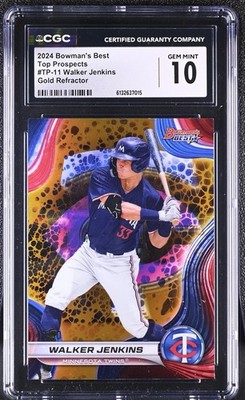 2024 Bowman's Best Top Prospects Walker Jenkins #TP-11 Gold /50 (RC) CGC 10
