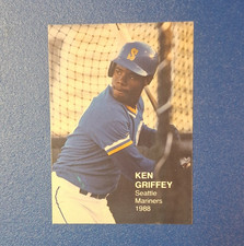 The Star Co. 1988 Ken Griffey #9 Rookie Seattle Mariners MLB Baseball Card. rookie card picture