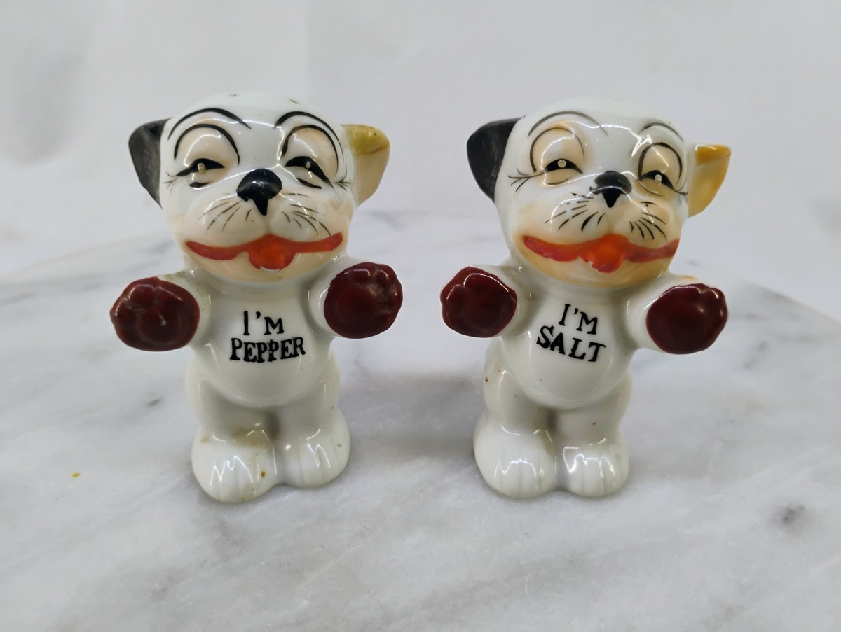 Vintage Bonzo Dog I'm Salt I'm Pepper Shakers Japan