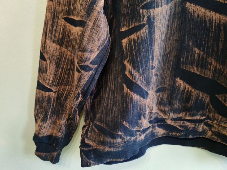 Puma Pullover XXL Acid Wash Fleecepullover Quarter 1/4 Zip Pulli schwarz Spellout - Bild 2 von 4